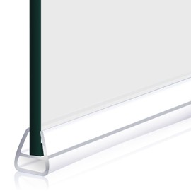 Door Seal, Akamino Frameless Shower Door Bottom Seal - 98.5 Inch Glass Shower Door Sweep Fit for 10mm (3/8" Glass Door - Stop Shower Leaks and Create a Water Barrier,U Type