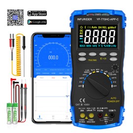 Digital Multimeter, Voltage Meter for AC/DC Voltage Current, Current Meter Tester with Colour LCD Display, Multifunctional Voltmeter, Ammeter, Meter Bluetooth App Connection