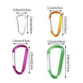 Temlum 10 PCS Aluminum Carabiner Clip D-Shape Carabiners Spring Snap Hook Keyring Clips for Camping Traveling Hiking Keychains Outdoor Accessories (1.8 inch/ 4.8 cm)