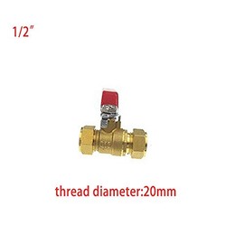 Ball Valve Lever Valve Brass Equal Diameter Compression Shut Off Valve for Water Oil Gas (Gold, 16mm)
