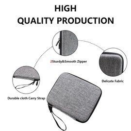 JDSZM Card Case for Yoto cards 120 Pockets, Large Capacity Portable Folder with 2 Zipper and Carry Strap, Card Binder Holder with Sleeves for Travel (Grey)