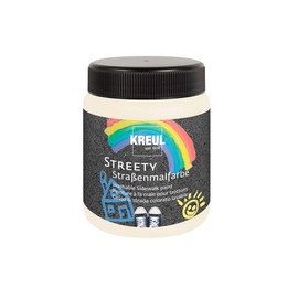 KREUL 43101 Streety Street Paint in Cloud White, 200 ml, Washable Liquid Chalk for Painting with Brush or Roller, Liquid Street Chalk, Vegan, Dermatologically Tested, Washable