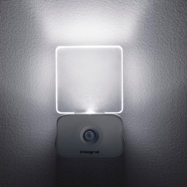 Integral LED Motion Sensor Night Light, Night Light Socket with Twilight Sensor, Night Light with Motion Sensor Bedroom, Children's Night Light [Energy Class A+] Transparent, Pack of 2