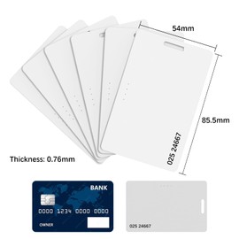 125khz Blank White with Hole T5577 T5567，T5557 Rewritable Rewrite Plastic RFID Proximity Card for ID Writer Copier Duplicate (10)