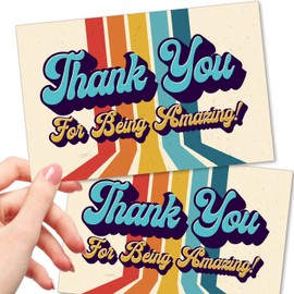 T MARIE 50 Thank You Postcards - 4x6” Retro Thank You For Being Amazing Post Cards for Employee Appreciation Gifts, Nurse Appreciation Cards, Teacher Appreciation Cards for Students and More