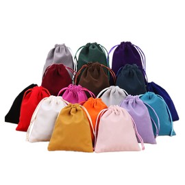 Blausky Pack of 12 Soft Velvet Bags, Colourful Jewellery Bags, Velvet Bags with Drawstring, Small Drawstring Bag, Mini Bag for Jewellery, Favours, Rings, Tarot Cards, Weddings, Parties, 30 x 40 cm