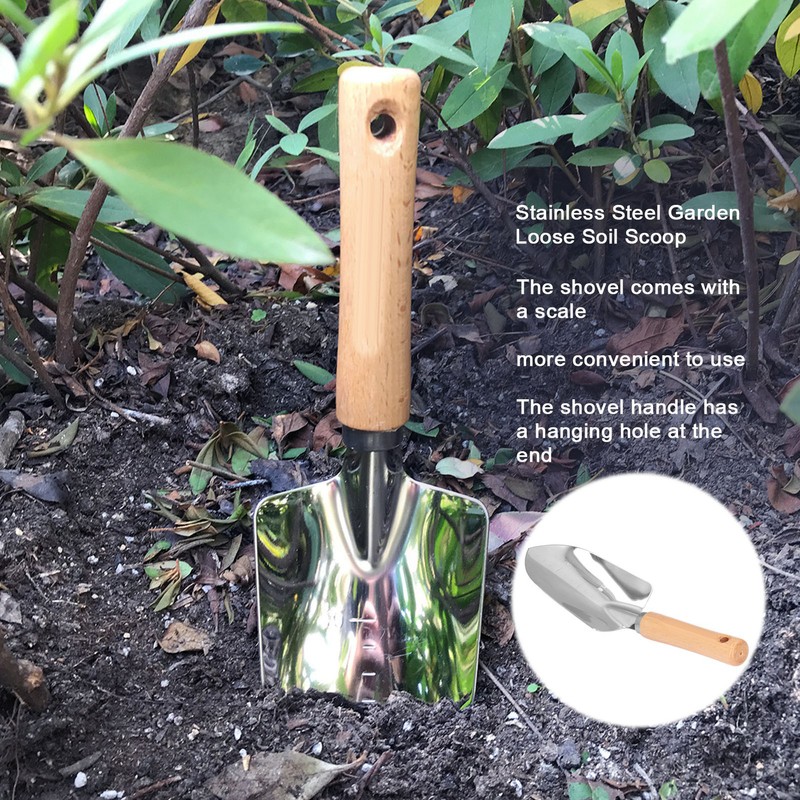 2Pcs Stainless Steel Garden Loose Soil Scoop Wearable Rope Portable