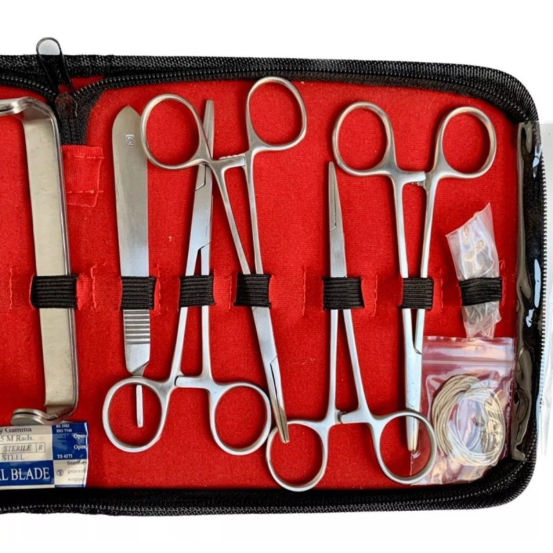 Hergom Estuche De Disección Kit 20 Piezas Acero Inoxidable Hergom