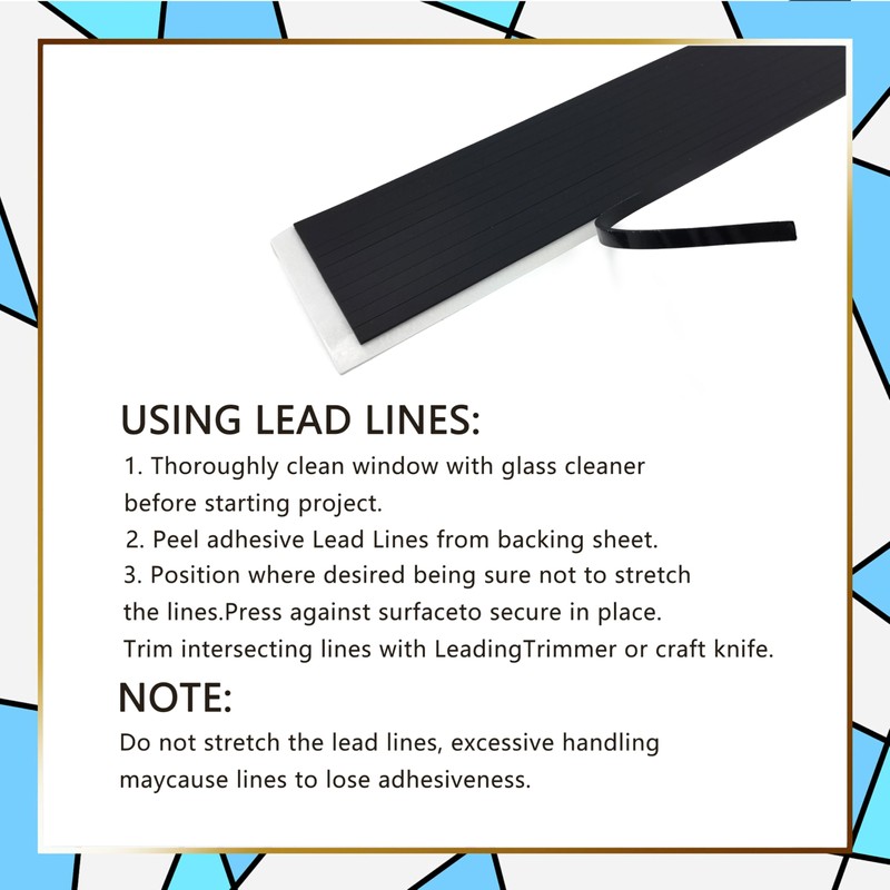 Stained Glass Lead Lines, 12" x 1/8", 288 Total Linear