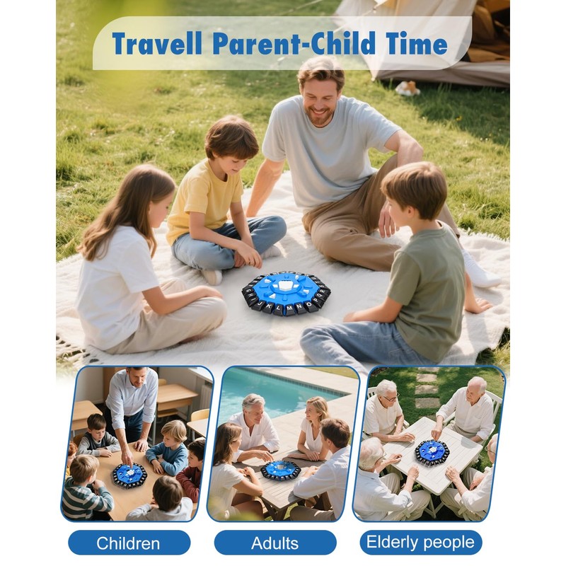 Word Game Family Board Games with Display Timer and 2