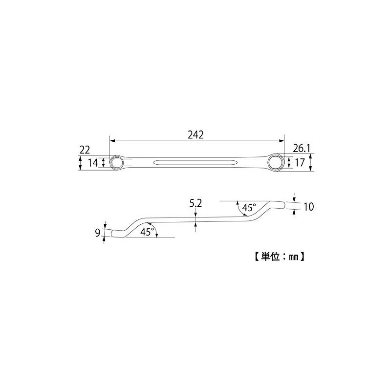 Top Industry (TOP) Double Ended Glasses Wrench, 0.6 x 0.7