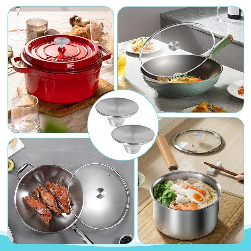 OnrySxn Dutch Oven Knob, 2 Pack Stainless Steel Pot Lid