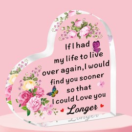 QMVMV Heart-Shaped Acrylic Plaque Gifts for Wife Girlfriend Anniversary Valentines Love Gifts for Her Lover Gifts for Wife Girlfriend
