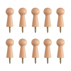 MOROBOR 10pcs Wooden Hooks Shaker Pegs, Towel Hook, Shelf Clip, Screw-On Solid Hook for Bathroom Towels, Doors, Stair Edges, Wardrobes