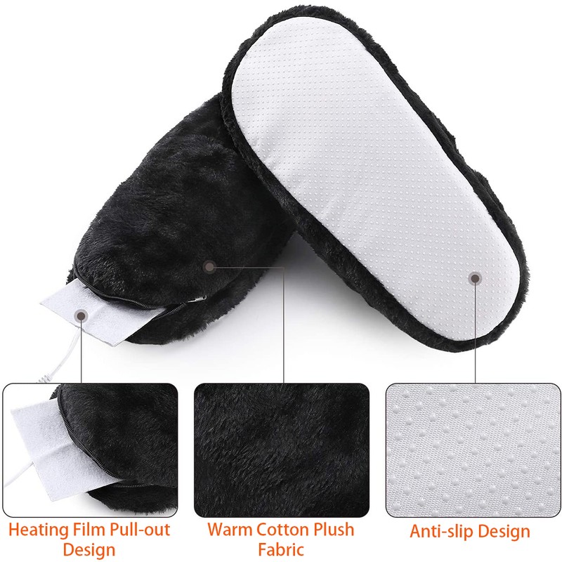 Unisex Electric Heated Shoes Electric Heating Slippers Washable Comfortable Feet