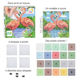 Pixnor 12 x 12 cm Flamingo Wall Art Pink