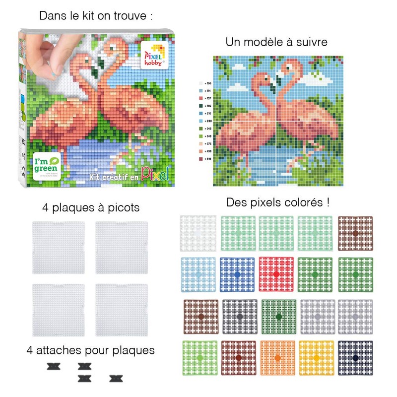Pixnor 12 x 12 cm Flamingo Wall Art Pink