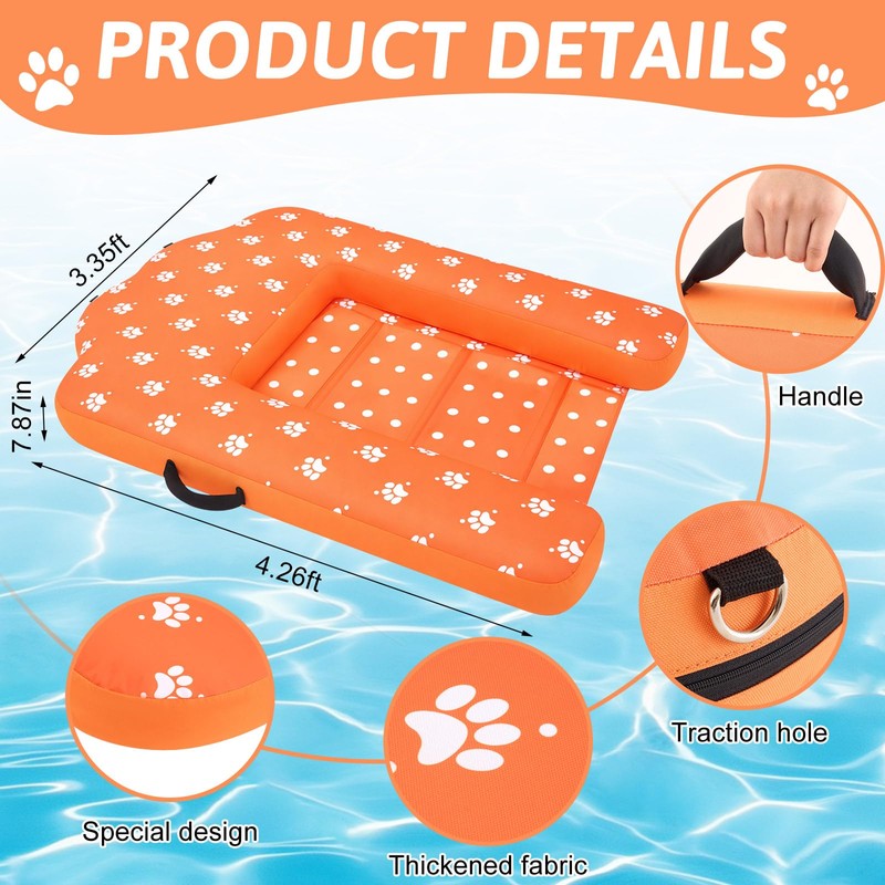 Halloscume Dog Inflatable Water Ramp for Pool Dock Lake, Foldable,