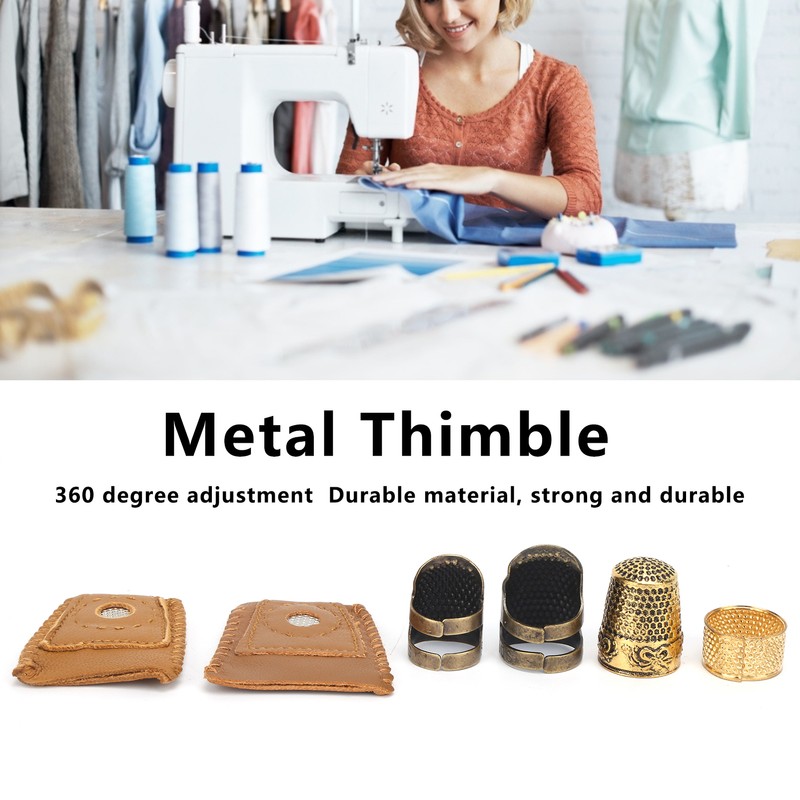 Sewing Thimbles 360 Degree Adjustment Durable DIY Metal Finger Protector