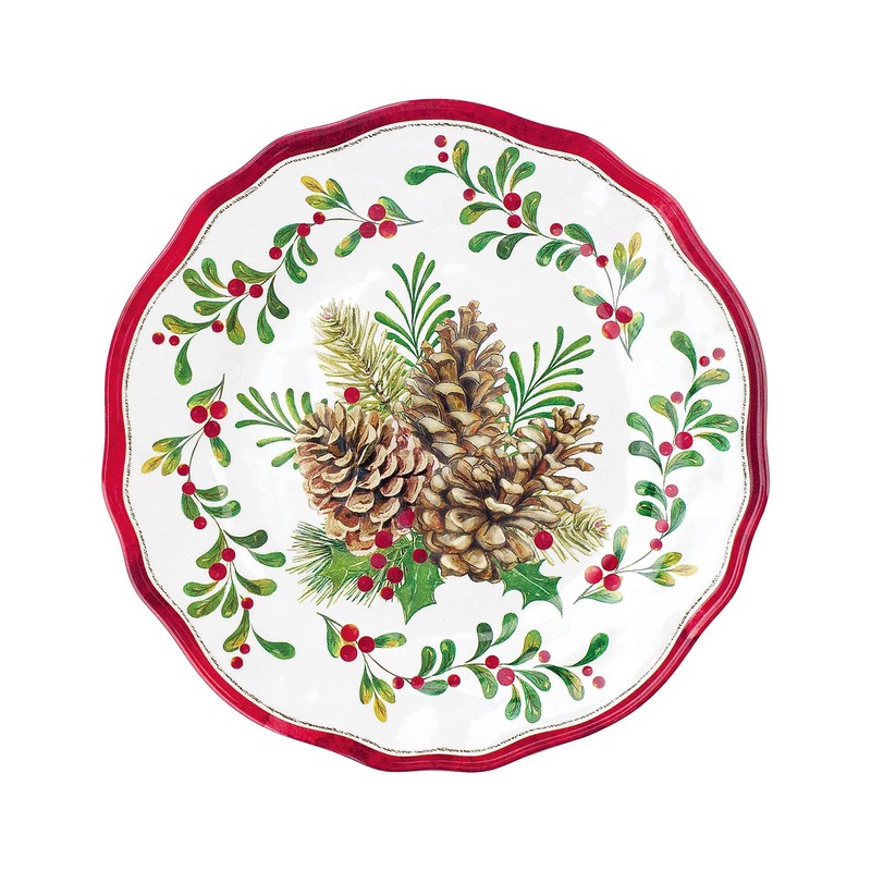 UPware 16-Piece Melamine Dinnerware Set, Includes Dinner Plates, Salad Plates,