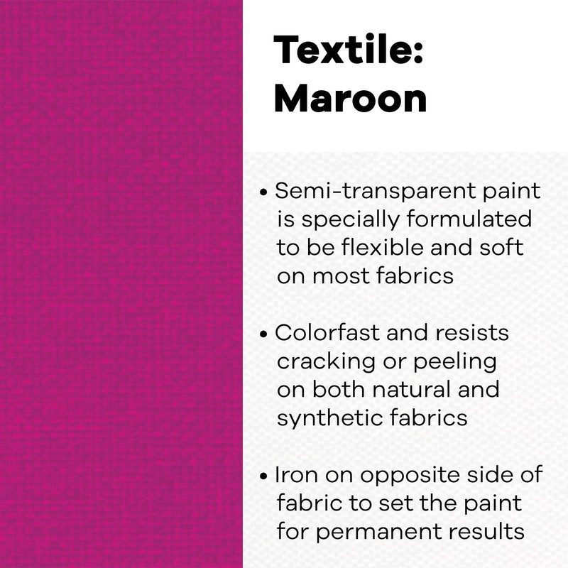 Jacquard Textile Color - Maroon, 8 oz jar