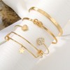 17IF Gold Silver Bangle Bracelet For Women 14k Plated Multi