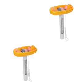 Kisangel 2pcs Inflatable Mattress Thermometer Floating Pool Thermometer Plastic Sturdy Accurate Temp Reading Bath Pool Fish Tank