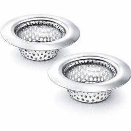 Apartment Sink Strainers 2-Pack - RV Kitchen Bathroom Drain Sink Drain Strainers Mobile Home - 2.25” Stainless Steel Hair Catcher