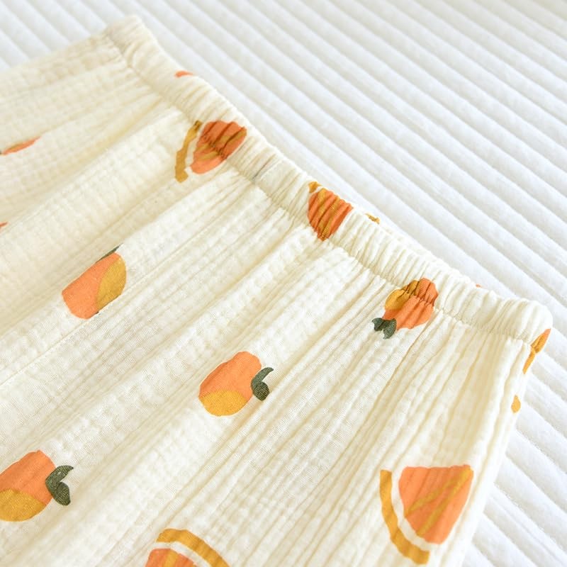 pagepx Womens Gauze Pajama Set Lounge Sets Short Sleeve Shirts