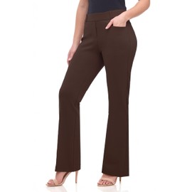 REKKUNA Women's Pull-On Stretchy Gutsy Knit Bootcut Pant (X-Small, Chocolate Brown)