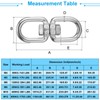 PATIKIL Double End Swivel Eye Hook M10 Working Load 400kg/881lb