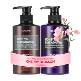 KUNDAL Set De Champú Y Acondicionador Coreano [Flor De Cerezo] Calidad Profesional, Aroma Duradero, Hidratante, Sin Sulfatos, Con Aceite De Argán Y