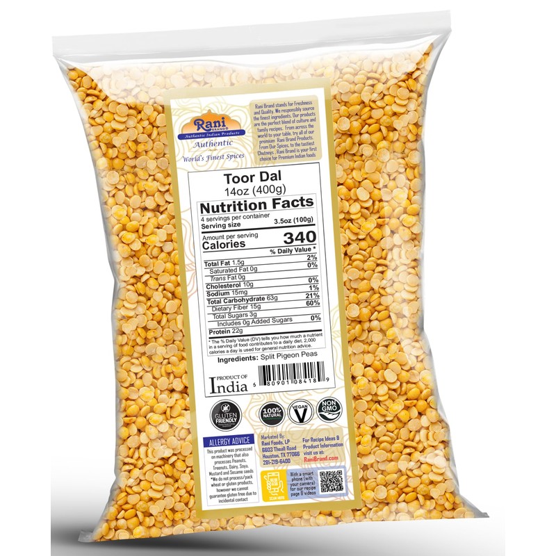 Rani Toor Dal (Split Pigeon Peas) 14oz (400g) ~ All