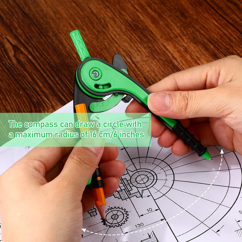 Zonon Student Geometry Math Set Compass and Protractor Set, Drawing