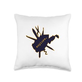 West Virginia WV Gifts Souvenirs & Apparel Co. Explore West Virginia Multi-Tool WV Outdoor Scouting Hiking Throw Pillow, 16x16, Multicolor