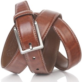 LINDENMANN Mens leather belt / Mens belt, leather belt XL curved, cognac, Größe / Size:115;Farbe / Color:brown