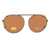 Semi Round Polarized Clip On Sunglasses (Dark Bronze-Polarized Amber Lens,