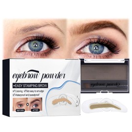 Eyebrow Powder Palette With Stamp. Waterproof, Long - Lasting Light dark brown. High - Pigment, Natural - Looking. Comes With Brush, Suitable For Women's Eyebrow Makeup
