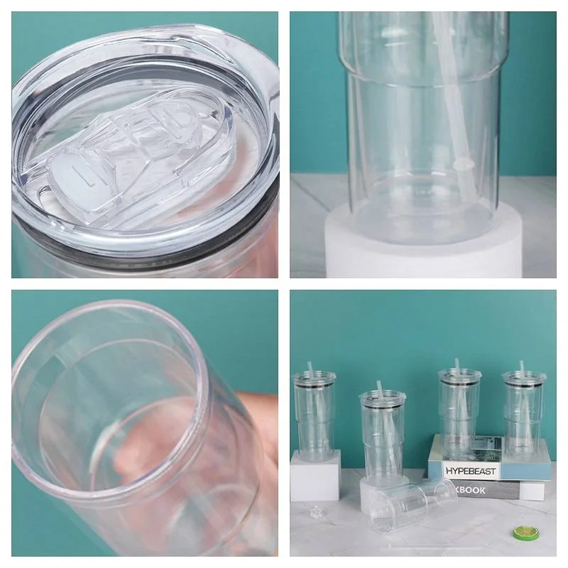 25pcs 18oz Plastic Double Wall Pre Drilled Snow Globe Car