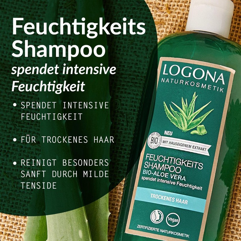 LOGONA Naturkosmetik Organic Aloe Vera Moisturising Shampoo