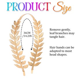 GORAIS Greek Goddess Leaf Headband Gold Bride Wedding Headpiece Bridal Hair Accessories for Women and Flower Girls