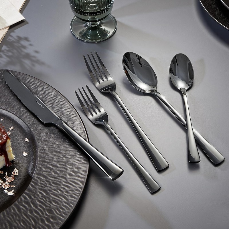 KINGSTONE 18/10 Stainless Steel Flatware, 20-Piece Forged Silverware Set for