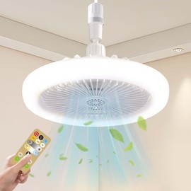 Ceiling Fan with Lighting, Fan Lamp E27, Lamp with Fan 3 Speeds, 3-Colour Dimmable LED with Emergency Operation, Ceiling Fan with Light for Bedroom, Children's Room (White)