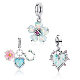 NUNUYAYA Women's Charm Pendant for Bracelet 925 Sterling Silver Elephant Leaf Butterfly Car Dangle Charms Beads Fits Bracelet Necklace Charm Pendant for European Bracelets for Women Girls, Silver