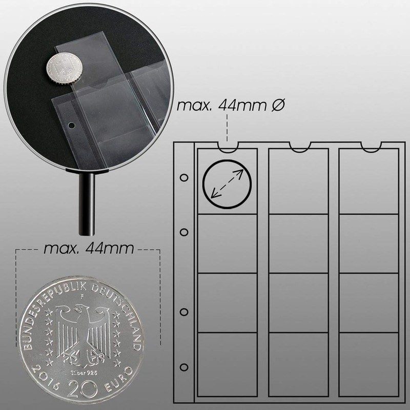 Prophila coin album with 4 Cases for 110 coins black