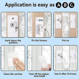 4 Fenstersicherheitsschlösser mit PVC-Schlössern, Schrauben und Schlüsseln für Kinder (4ps Weiß)