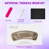 Pack of 24 Toenails for Gluing, Short, French Nude Cat