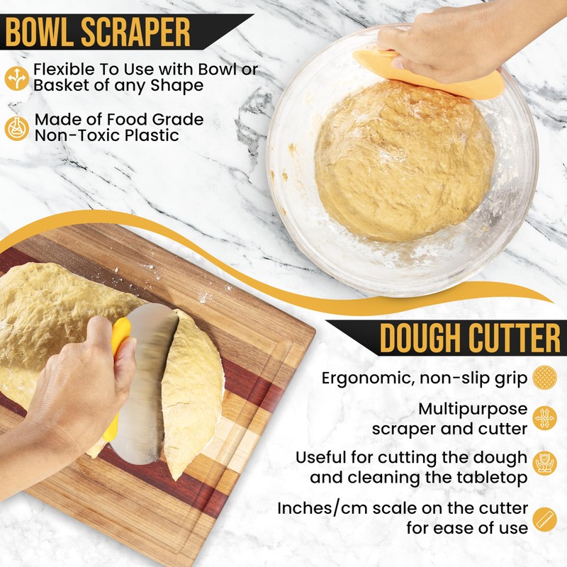 Complete Sourdough Bread Proofing Set–Premium 9” Round and 10” Oval
