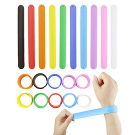 WTSHOP 20Pcs Rainbow Silicone Slap Bracelets Soft and Safe for Party Favors(10 Color)