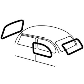 Cal Look Window Rubber Kit, Compatible With Vw Bug 1965-1971/Super Beetle 1971, 4 Piece Kit